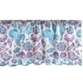 thumbnail image 1 of Ambesonne Vintage Valance Pack of 2, Watercolor Flowers Images, 42"X18", Blue and Violet, 1 of 3