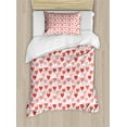 thumbnail image 1 of Ambesonne Vintage Valentine Duvet Cover Set, Love Arty Hearts, Twin, Coral Blush, 1 of 3