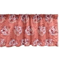 thumbnail image 1 of Ambesonne Vintage Valentine Window Valance, Warm Toned Pattern of Rose Ivy Damask Hearts, Curtain Valance for Kitchen Bedroom Decor with Rod Pocket, 54" X 18", Coral Blush, 1 of 2
