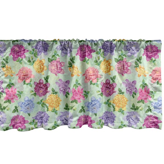 Ambesonne Vintage Window Valance, Floral Beauty Bridal, 54" X 18", Multicolor