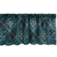 thumbnail image 1 of Ambesonne Vintage Window Valance, Floral and Checkered, 54" X 12", Sea Blue and Grey Yellow, 1 of 3