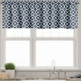 thumbnail image 1 of Ambesonne Vintage Window Valance, Geometric Elements Tiling, 54" X 18", Dark Slate Blue and White, 1 of 3