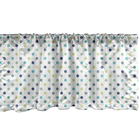 Ambesonne Vintage Window Valance, Polka Dots Fashion, 54" X 12", Apple Green Jade Green