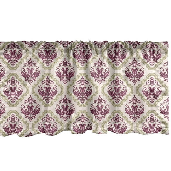 Ambesonne Vintage Window Valance, Romantic Art Deco Design, 54" X 18", Sand Brown Champagne