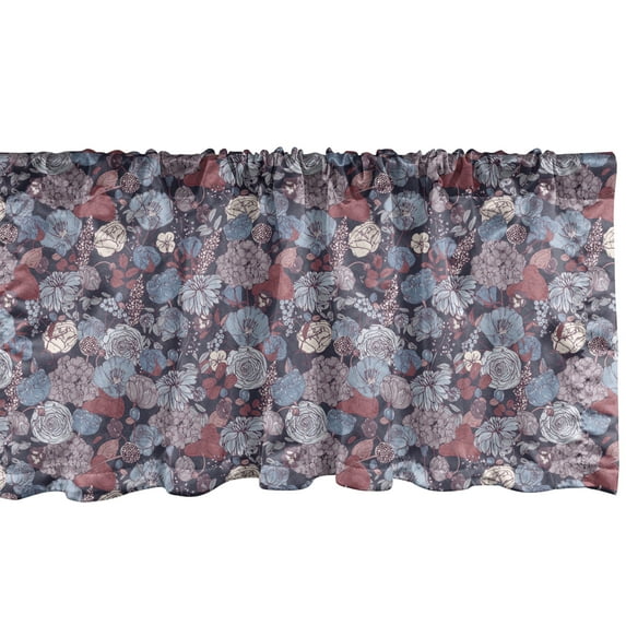Ambesonne Vintage Window Valance, Romantic Flowers Garden, 54" X 18", Multicolor