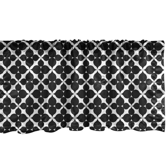 Ambesonne Vintage Window Valance, Symmetric Victorian Motif, 54" X 12", Charcoal Grey and White