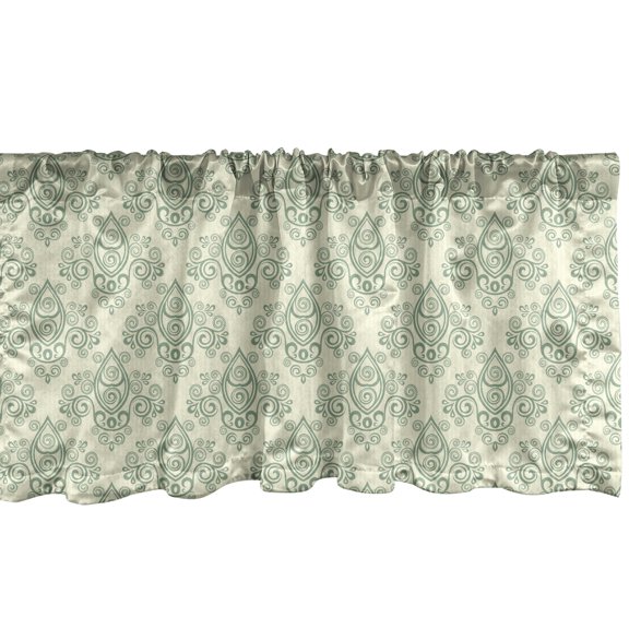 Ambesonne Vintage Window Valance, Victorian and Ornamental, 54" X 18", Cream and Laurel Green