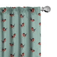 thumbnail image 1 of Ambesonne Vintage Winter Curtains, Bullfinch Birds Xmas, Pair of 28"x95", Pale Teal and Vermilion, 1 of 4