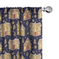 thumbnail image 1 of Ambesonne Vintage Winter Curtains, Christmas Cookie Art, Pair of 28"x95", Navy Blue Caramel Yellow, 1 of 4