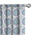 thumbnail image 1 of Ambesonne Vintage Winter Curtains, Snowflake Medallion, Pair of 28"x95", Violet Teal Grey, 1 of 4