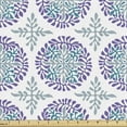 thumbnail image 1 of Ambesonne Vintage Winter Fabric by the Yard Upholstery, Snowflake Medallion, 1 Yard, Violet Teal Grey, 1 of 5