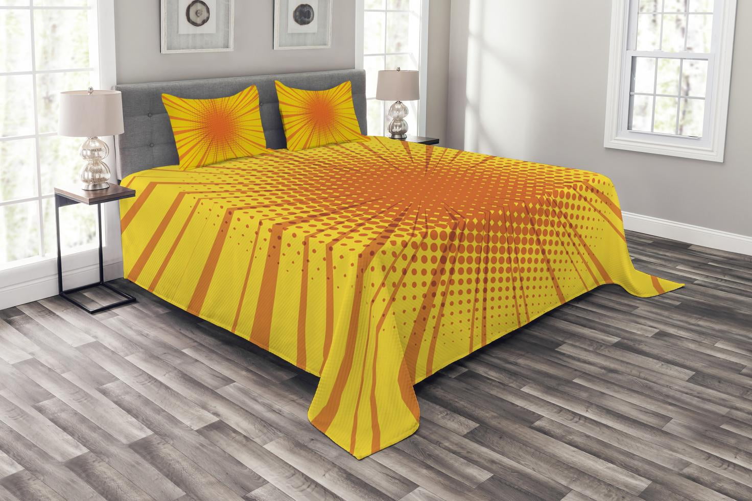 Queen White Quilted Bedspread Set with Pillow Shams