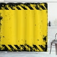 thumbnail image 1 of Ambesonne Vintage Yellow Shower Curtain, Hazard Caution, 69"Wx84"L, Yellow and Black, 1 of 3