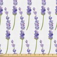 thumbnail image 1 of Ambesonne Violet Fabric by the Yard Upholstery, Isolated Lavenders Layout, 5 Yards, White Mauve Khaki, 1 of 5