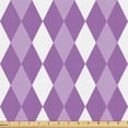 thumbnail image 1 of Ambesonne Violet Fabric by the Yard Upholstery, Purplish Rhombus Printing, 2 Yards, Purple Lavender and White, 1 of 5