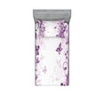 thumbnail image 1 of Ambesonne Violet Fitted Sheet & Pillow Sham Set, Swirling Flowers Wild, Twin, Violet, 1 of 2