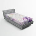 thumbnail image 1 of Ambesonne Violet Fitted Sheet, Vector Graffiti Brick, Twin Size, Violet and Lavender, 1 of 2