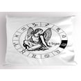 thumbnail image 1 of Ambesonne Virgo Pillow Sham, Zodiac Horoscope Elements, 26" X 20", Black White, 1 of 2