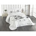 thumbnail image 1 of Ambesonne Virgo Quilted Bedspread Set 3 Pcs, Zodiac Horoscope Elements, King Size, Black White, 1 of 5