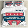 thumbnail image 1 of Ambesonne Volleyball Duvet Cover Set, Calligraphic Logo Design, King, Dark Sky Blue and White, 1 of 6