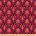 thumbnail image 1 of Ambesonne Warm Colors Fabric by the Yard Upholstery, Nostalgia Floral Leafy, 3 Yards, Raspberry and Burnt Sienna, 1 of 5