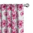 thumbnail image 1 of Ambesonne Watercolor Window Curtains, Abstract Peonies, Each 28" W x 95" L, Pink Magenta, 1 of 5