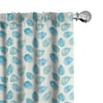 thumbnail image 1 of Ambesonne Watercolor Window Curtains, Fallen Blue Leaves, Each 28" W x 95" L, Aqua White, 1 of 4