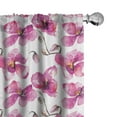 thumbnail image 1 of Ambesonne Watercolor Window Curtains, Orchids Feng Shui, Each 28" W x 84" L, Pale Orange Fuchsia, 1 of 5