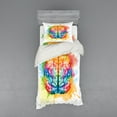 thumbnail image 1 of Ambesonne Watercolor Bedding Set 3 Pcs, Colorful Human Brain, Twin, Multicolor, 1 of 3