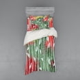 thumbnail image 1 of Ambesonne Watercolor Bedding Set 3 Pcs, Doodle Leaves Exotic, Twin, Jade Green Yellow Red, 1 of 2