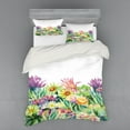 thumbnail image 1 of Ambesonne Watercolor Bedding Set 4 Pcs, Flowers and Succulents, Queen, Multicolor, 1 of 3