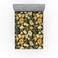 thumbnail image 1 of Ambesonne Watercolor Botany Fitted Sheet, Retro Boho Bloom, California King, Pale Earth Yellow Cream, 1 of 5
