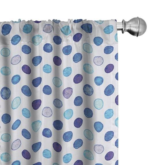 Ambesonne Watercolor Curtains, Blue Tones Soft Funky, Pair of 28"x63", Multicolor