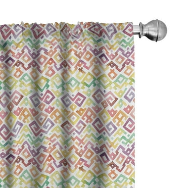 Ambesonne Watercolor Curtains, Boho African, Pair of 28"x63", Multicolor