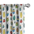 thumbnail image 1 of Ambesonne Watercolor Curtains, Colorful Insects, Pair of 28"x95", Multicolor, 1 of 5