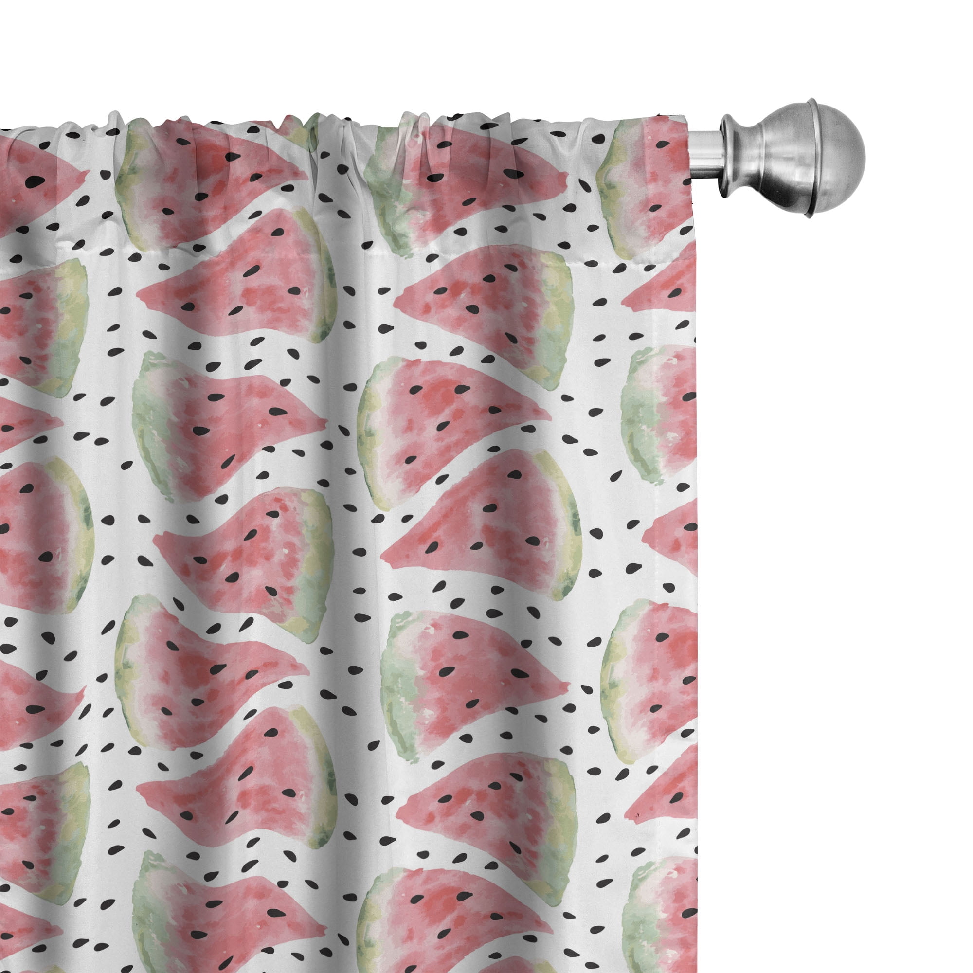Ambesonne Watercolor Curtains, Pieces of Watermelon, Pair of 28"x63 ...