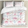 thumbnail image 1 of Ambesonne Watercolor Duvet Cover Sets, Delicate Spring Buds, 2-Queen, Pale Blue Pale Pink, 1 of 7