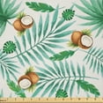 thumbnail image 1 of Ambesonne Watercolor Fabric by the Yard Microfiber, Coconut Aloha Hawaii, 2 Yards, Green Pale Brown, 1 of 2
