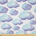 thumbnail image 1 of Ambesonne Watercolor Fabric by the Yard Microfiber, Simple Gradient Clouds, 1 Yard, Ceil Blue Pale Blue, 1 of 2