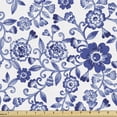 thumbnail image 1 of Ambesonne Watercolor Fabric by the Yard Upholstery, Vibrant Blue Flowers, 10 Yards, Violet Blue White, 1 of 4