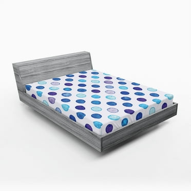 Ambesonne Watercolor Fitted Sheet, Blue Tones Soft Funky, Queen Size, Multicolor