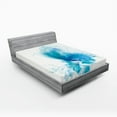 thumbnail image 1 of Ambesonne Watercolor Fitted Sheet, Butterfly on Flower, Full Size, Blue Sky Blue White, 1 of 3