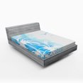thumbnail image 1 of Ambesonne Watercolor Fitted Sheet, Palms Abstract Flying, Queen Size, Sky Blue and White, 1 of 2