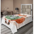 thumbnail image 1 of Ambesonne Watercolor Flat Sheet, Fox Coffee Bird, Twin Size, Jade Green Pale Pink, 1 of 1