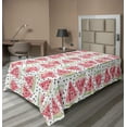 thumbnail image 1 of Ambesonne Watercolor Flat Sheet, Pieces of Watermelon, Twin Size, Coral Pale Green Black, 1 of 1