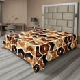thumbnail image 1 of Ambesonne Watercolor Flat Sheet, Tribal Chevron Lines, King Size, Brown Caramel Pale Brown, 1 of 1