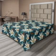 thumbnail image 1 of Ambesonne Watercolor Floral Flat Bedding Sheet Soft Top Sheet, Surreal Garden, Full, Dark Teal Burnt Orange, 1 of 1