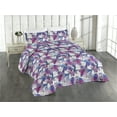 thumbnail image 1 of Ambesonne Watercolor Floral Quilted Bedspread Set 3 Pcs, Clematis Flowers, Queen, Blue Magenta Violet, 1 of 4