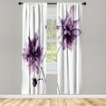 thumbnail image 1 of Ambesonne Watercolor Flower Curtains, Soft Spring Color, Pair of 28"x63", Pale Purple, 1 of 2