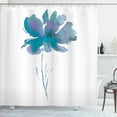 thumbnail image 1 of Ambesonne Watercolor Flower Shower Curtain, Poppy Flower Art, 69"Wx70"L, Cadet Blue, 1 of 4